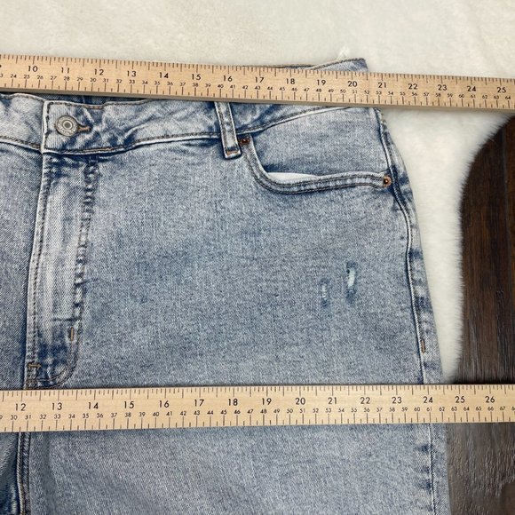 Old Navy Jeans 22 High-Rise OG Straight Leg Ankle Acid Wash Ripped Stretch - Picture 7 of 12